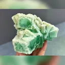 Natural Green Cubic Fluorite and Flaky Calcite coexist comes from Xianghualing,Hunan 105*70*80MM - image 3