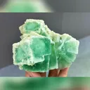 Natural Green Cubic Fluorite and Flaky Calcite coexist comes from Xianghualing,Hunan 105*70*80MM - image 1
