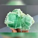 Natural Green Cubic Fluorite and Flaky Calcite coexist comes from Xianghualing,Hunan 105*70*80MM - image 2