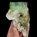 Natural Green Cubic Fluorite and Flaky Calcite, Mineral Specimen:Xianghualing,Hunan (60*75*55MM) - image 5