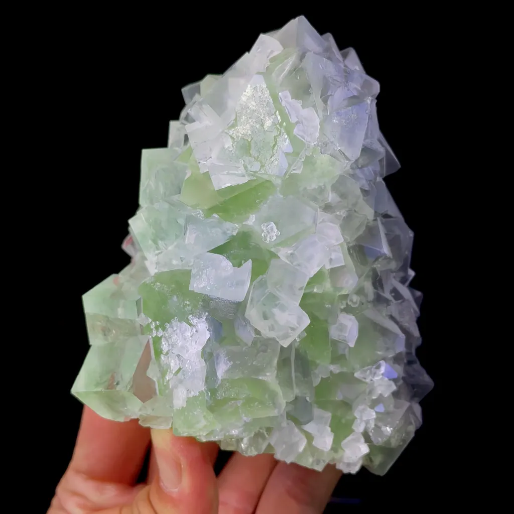 Natural Green Cubic Fluorite and Octahedral Fluorite Symbiosis comes from Zhejiang,China 100*115*80MM - image 4