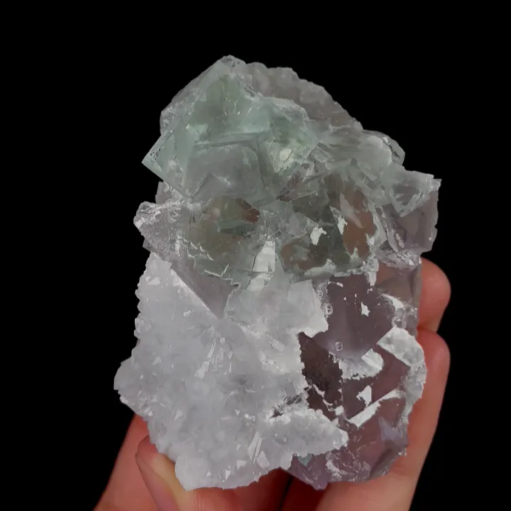 Natural Green Cubic Fluorite and Octahedral Fluorite,Mineral Specimen: Zhejiang,China (55*75*30MM) - image 5