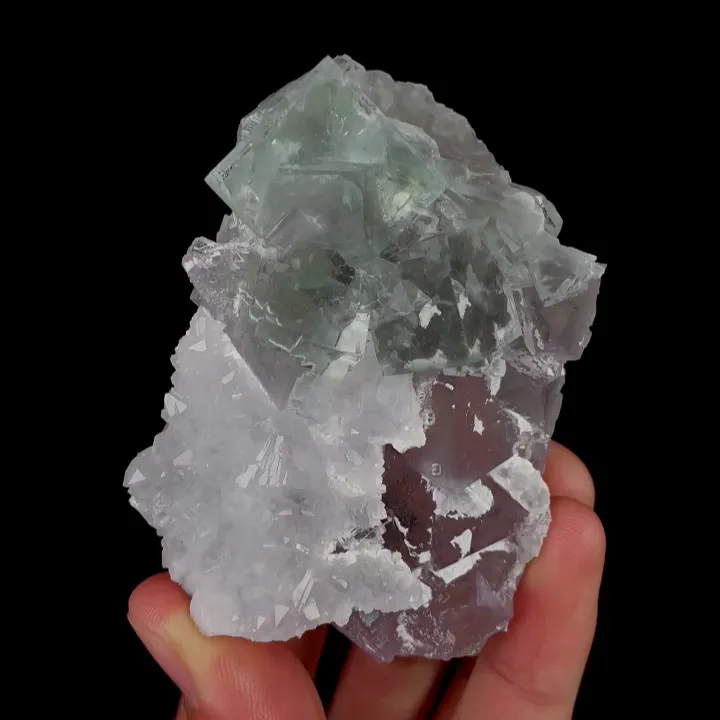 Natural Green Cubic Fluorite and Octahedral Fluorite,Mineral Specimen: Zhejiang,China (55*75*30MM) image