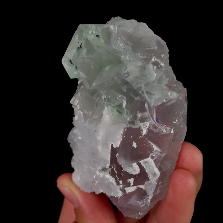 Natural Green Cubic Fluorite and Octahedral Fluorite,Mineral Specimen: Zhejiang,China (55*75*30MM) - image 2