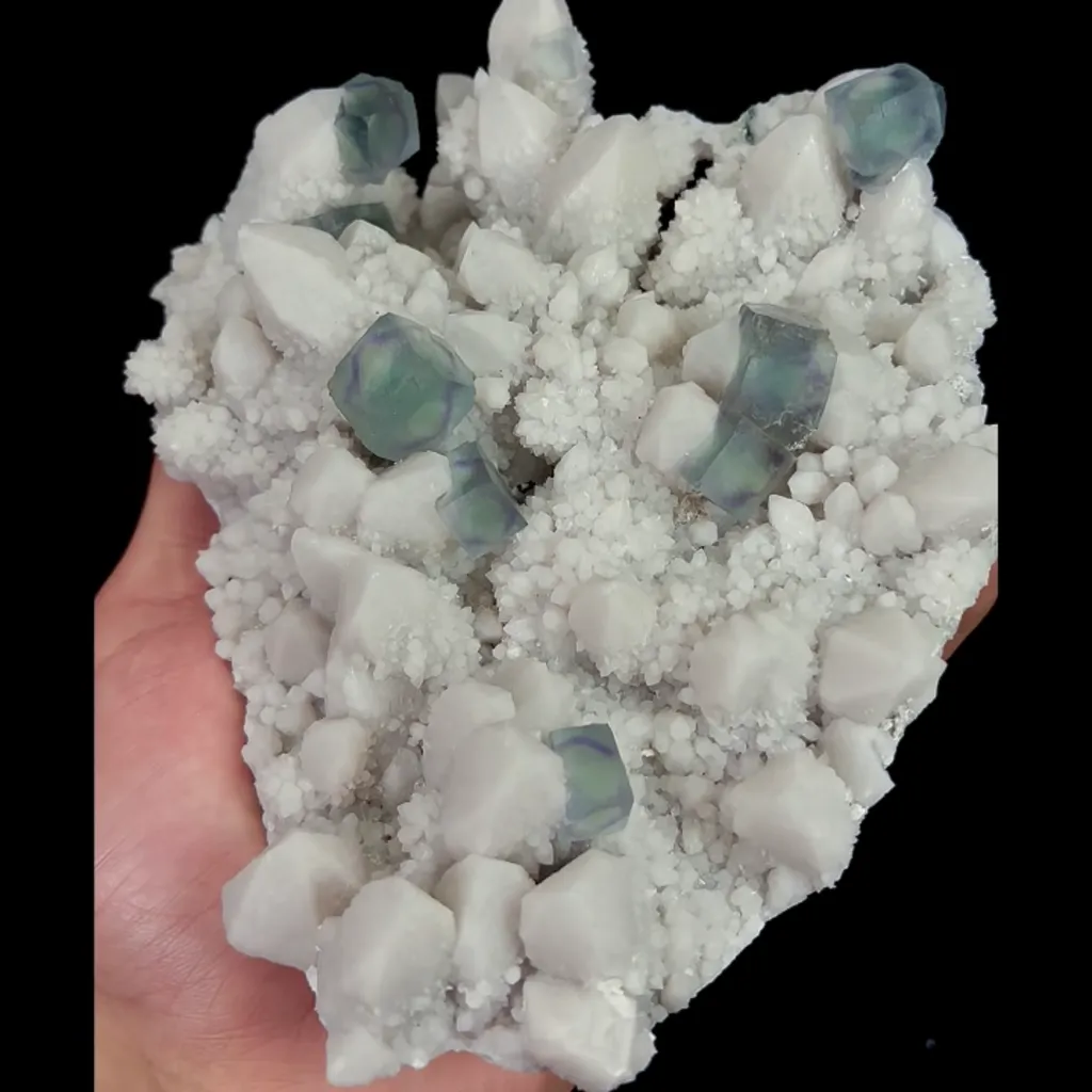 Natural Green Cubic Fluorite and Quartz Cluster, Mineral Specimen: Inner Mongolia,China (160*125*60MM) - image 3