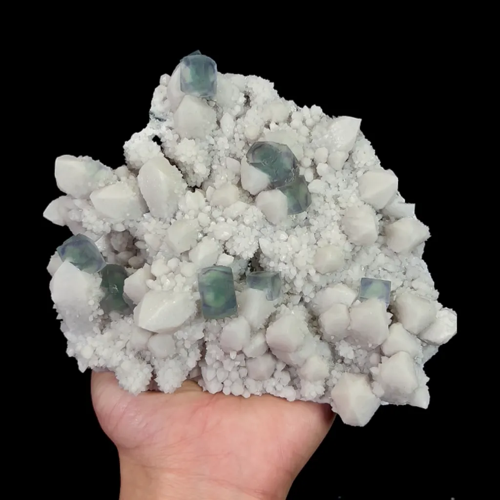 Natural Green Cubic Fluorite and Quartz Cluster, Mineral Specimen: Inner Mongolia,China (160*125*60MM) - image 5