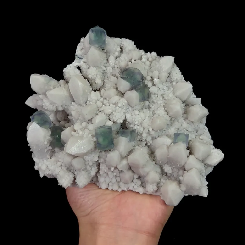 Natural Green Cubic Fluorite and Quartz Cluster, Mineral Specimen: Inner Mongolia,China (160*125*60MM) - image 4
