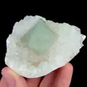 Natural Green Cubic Fluorite and Quartz Cluster, Mineral Specimen: Zhejiang,China (70*65*40MM) - image 1