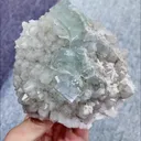 Natural Green Cubic Fluorite and Quartz Cluster Symbiosis comes from Zhejiang,China 100*105*45MM - image 1