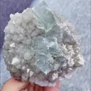 Natural Green Cubic Fluorite and Quartz Cluster Symbiosis comes from Zhejiang,China 100*105*45MM - image 5