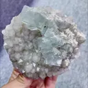 Natural Green Cubic Fluorite and Quartz Cluster Symbiosis comes from Zhejiang,China 100*105*45MM - image 2