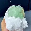 Natural Green Cubic Fluorite and Quartz Clusters Symbiosis comes from Zhejiang,China 110*55*120MM - image 3