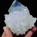 Natural Green Cubic Fluorite and Quartz Clusters Symbiosis comes from Zhejiang,China 70*60*45MM - image 2