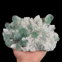 Natural Green Cubic Fluorite and Quartz, Mineral Specimen: Inner Mongolia,China (170*110*60MM) - image 1