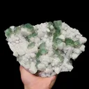 Natural Green Cubic Fluorite and Quartz, Mineral Specimen: Inner Mongolia,China (220*130*45MM) - image 1