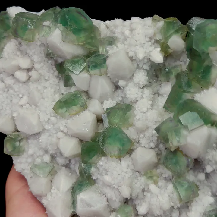 Natural Green Cubic Fluorite and Quartz, Mineral Specimen: Inner Mongolia,China (220*130*45MM) - image 3