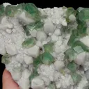 Natural Green Cubic Fluorite and Quartz, Mineral Specimen: Inner Mongolia,China (220*130*45MM) - image 3