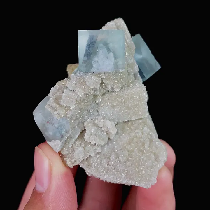 Natural Green Cubic Fluorite and Quartz, Mineral Specimen: Xianghualing,Hunan (50*40*55MM) - image 6
