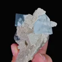 Natural Green Cubic Fluorite and Quartz, Mineral Specimen: Xianghualing,Hunan (50*40*55MM) - image 2