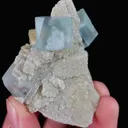 Natural Green Cubic Fluorite and Quartz, Mineral Specimen: Xianghualing,Hunan (50*40*55MM) - image 3