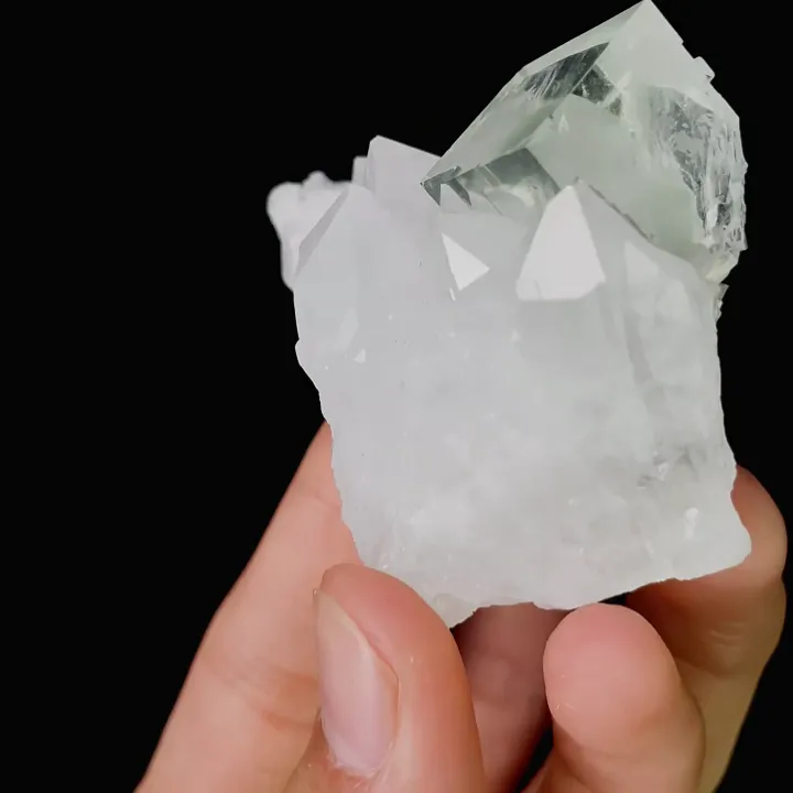 Natural Green Cubic Fluorite and Quartz, Mineral Specimen: Xianghualing,Hunan (55*55*30MM) - image 3