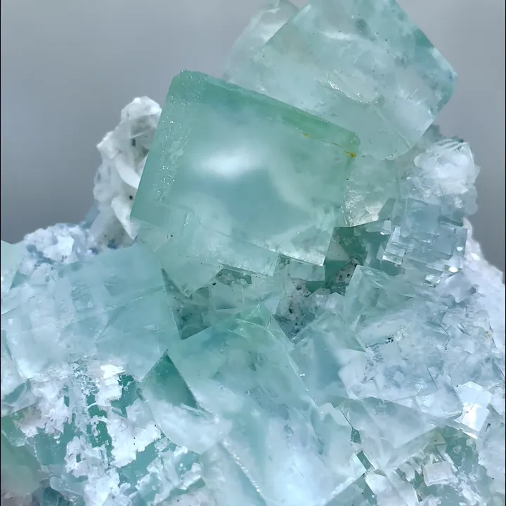 Natural Green Cubic Fluorite and Quartz, Mineral Specimen: Zhejiang,China (100*80*45MM) - image 3