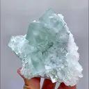 Natural Green Cubic Fluorite and Quartz, Mineral Specimen: Zhejiang,China (100*80*45MM) - image 2