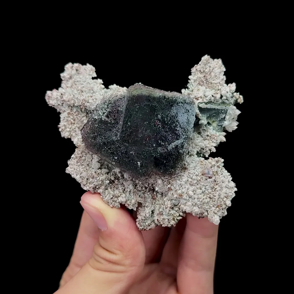 Natural Green Cubic Fluorite and Quartz Mineral Specimen,High Quality Specimen,FUJIAN,CHINA(90*75*40mm) - image 4