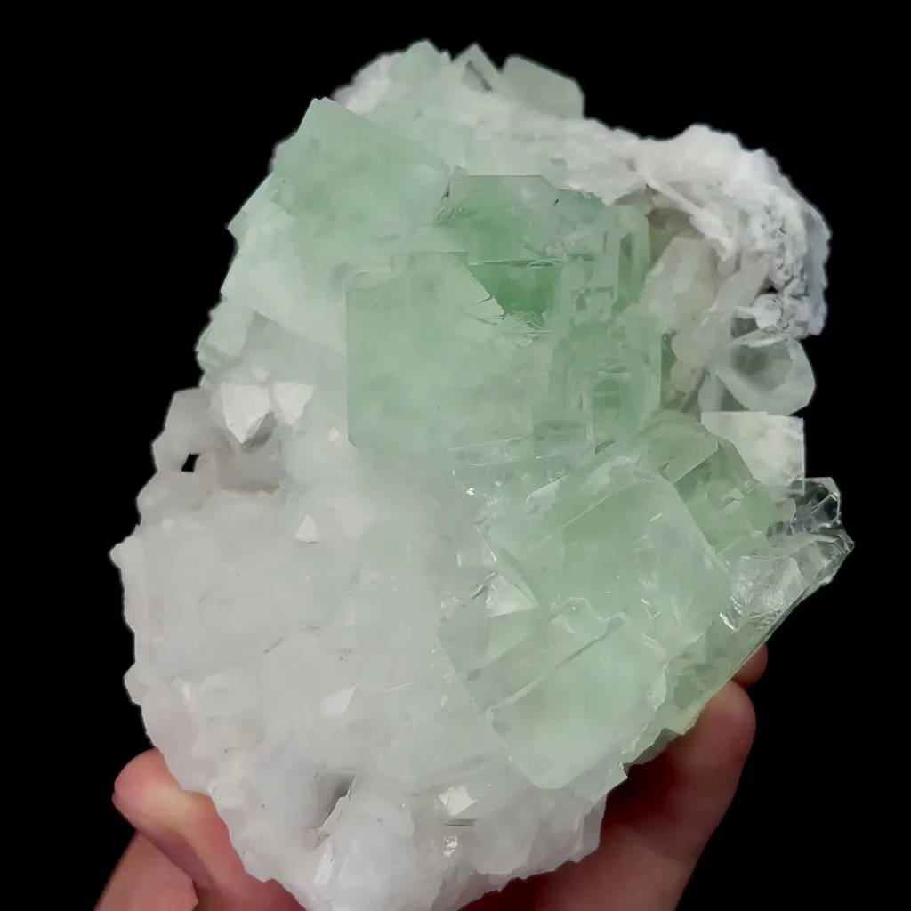 Natural Green Cubic Fluorite and Quartz Mineral Specimen,High Quality Specimen,XIANGHUALING,HUNAN,CHINA(130*85*50mm) - image 5