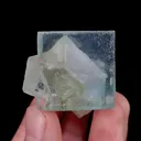 Natural Green Cubic Fluorite and Quartz, Mineral Specimen:Xianghualing,Hunan (25*30*30MM) - image 1