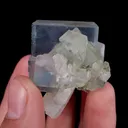 Natural Green Cubic Fluorite and Quartz, Mineral Specimen:Xianghualing,Hunan (25*30*30MM) - image 5