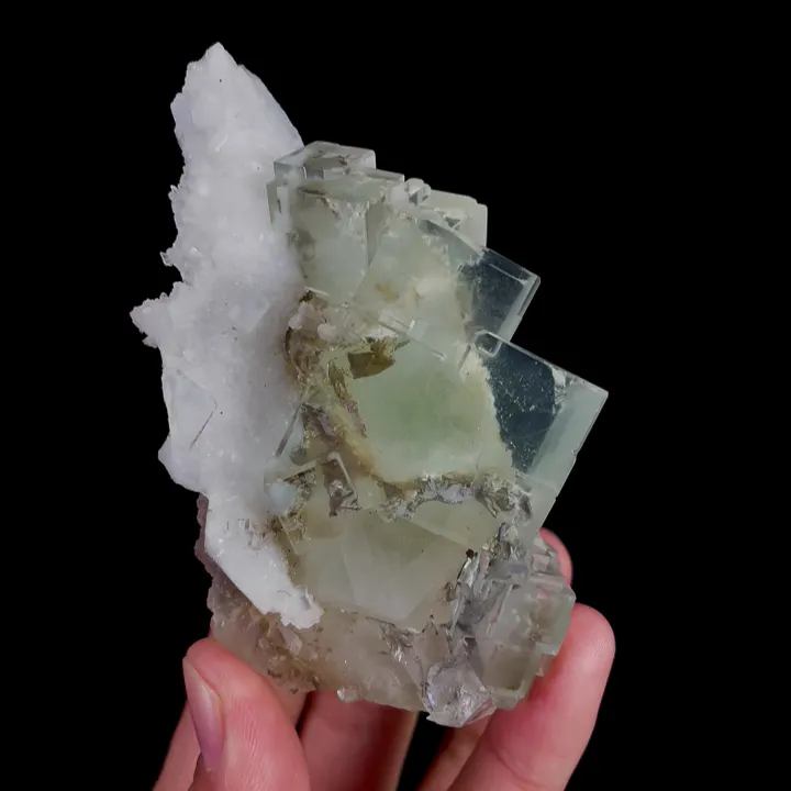 Natural Green Cubic Fluorite and Quartz, Mineral Specimen:Xianghualing,Hunan（105*55*35MM） - image 5