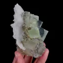 Natural Green Cubic Fluorite and Quartz, Mineral Specimen:Xianghualing,Hunan（105*55*35MM） - image 5