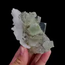 Natural Green Cubic Fluorite and Quartz, Mineral Specimen:Xianghualing,Hunan（105*55*35MM） - image 6