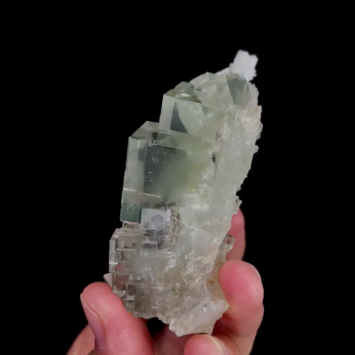 Natural Green Cubic Fluorite and Quartz, Mineral Specimen:Xianghualing,Hunan（105*55*35MM） - image 3