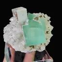 Natural Green Cubic Fluorite and Quartz, Mineral Specimen:Yaogangxian,Hunan (60*40*35MM) - image 4