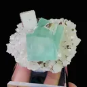 Natural Green Cubic Fluorite and Quartz, Mineral Specimen:Yaogangxian,Hunan (60*40*35MM) - image 5