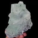 Natural Green Cubic Fluorite and Quartz, Mineral Specimen:Zhejiang,China (100*100*65MM) - image 3
