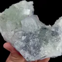 Natural Green Cubic Fluorite and Quartz, Mineral Specimen:Zhejiang,China (125*90*55MM) - image 2