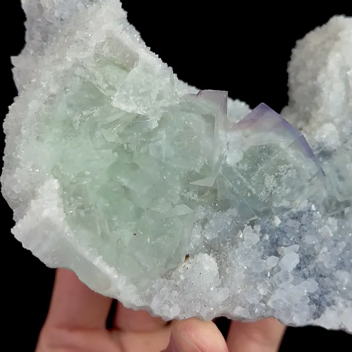Natural Green Cubic Fluorite and Quartz, Mineral Specimen:Zhejiang,China (125*90*55MM) - image 4