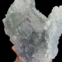 Natural Green Cubic Fluorite and Quartz, Mineral Specimen:Zhejiang,China (125*90*55MM) - image 3
