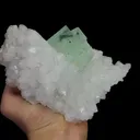 Natural Green Cubic Fluorite and Quartz, Mineral Specimen:Zhejiang,China (130*95*70MM) - image 4