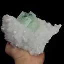 Natural Green Cubic Fluorite and Quartz, Mineral Specimen:Zhejiang,China (130*95*70MM) - image 2