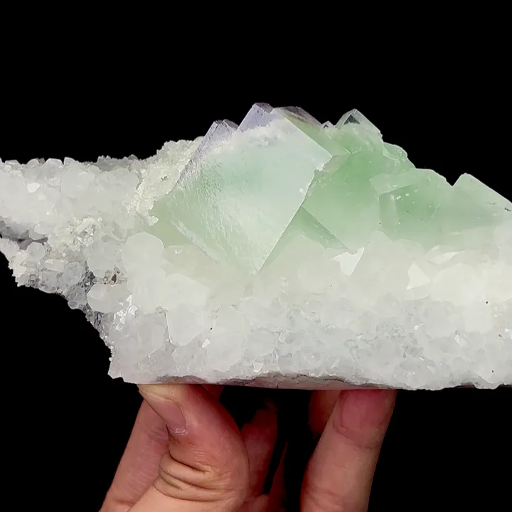 Natural Green Cubic Fluorite and Quartz, Mineral Specimen:Zhejiang,China (160*70*60MM) - image 2
