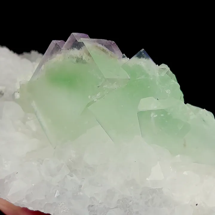 Natural Green Cubic Fluorite and Quartz, Mineral Specimen:Zhejiang,China (160*70*60MM) - image 3