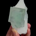 Natural Green Cubic Fluorite and Quartz, Mineral Specimen:Zhejiang,China (85*40*50MM) - image 1