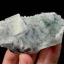 Natural Green Cubic Fluorite and Quartz, Mineral Specimen:Zhejiang,China (90*40*30MM) - image 2