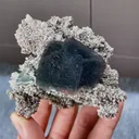 Natural Green Cubic Fluorite and Quartz Symbiosis comes from Fujian,China 90*75*40MM - image 1
