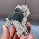 Natural Green Cubic Fluorite and Quartz Symbiosis comes from Fujian,China 90*75*40MM - image 3