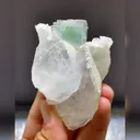 Natural Green Cubic Fluorite and Quartz Symbiosis comes from Yaogangxian,Hunan 55*25*70MM - image 1